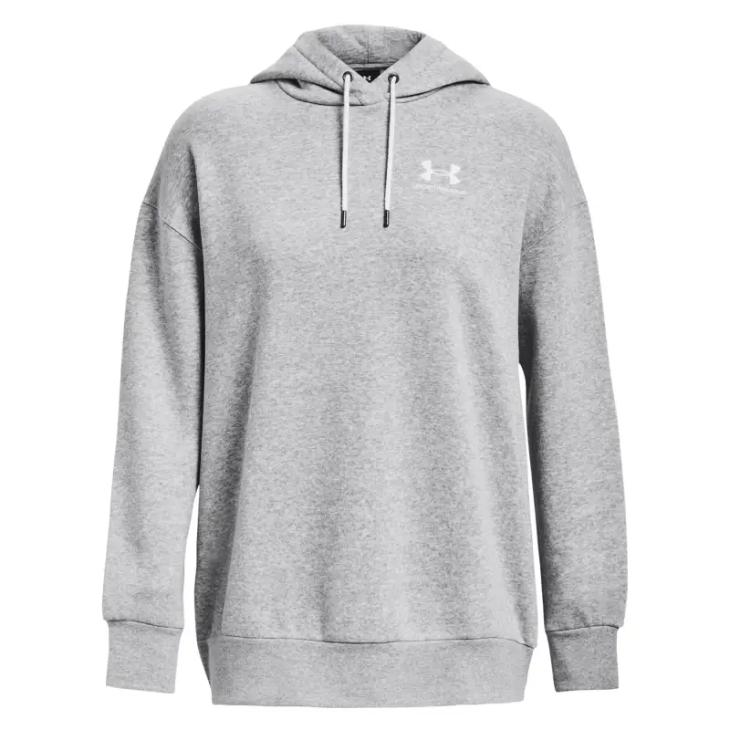 Felpa con cappuccio da donna Under Armour Essential Flc OS Gris