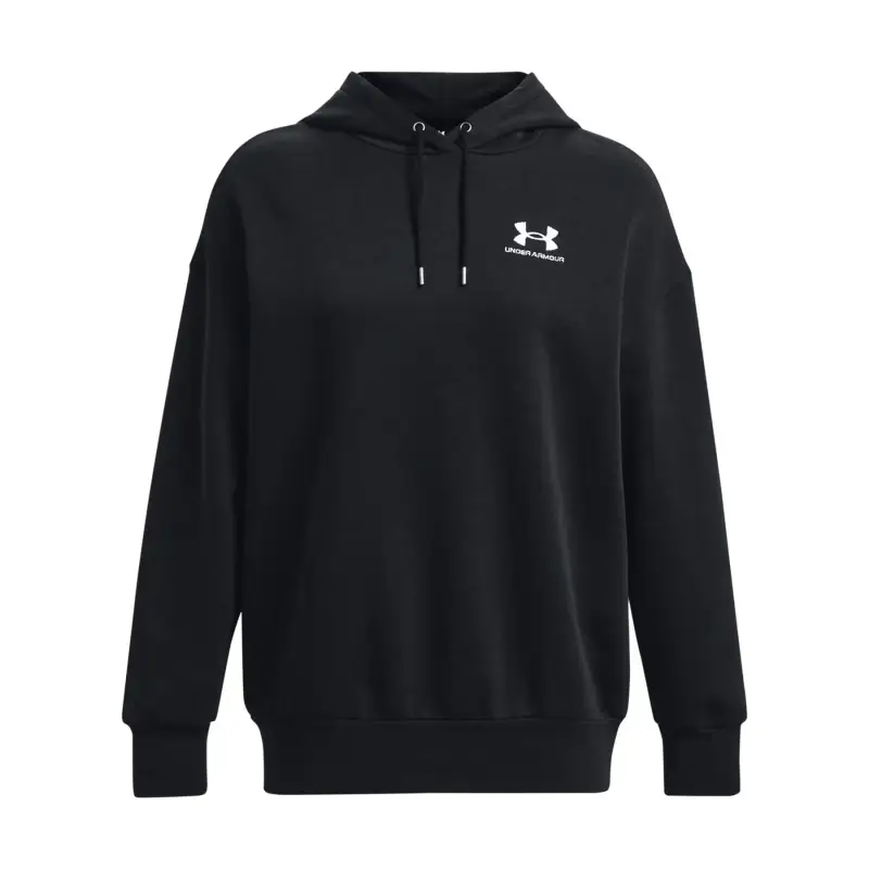 Felpa con cappuccio da donna Under Armour Essential Flc OS Noir