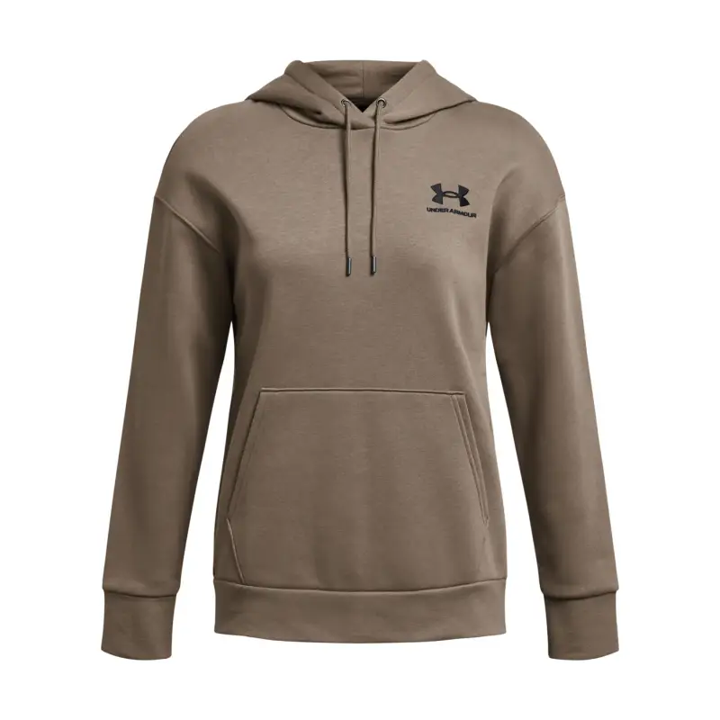 Felpa con cappuccio da donna Under Armour Essential Fleece Marron