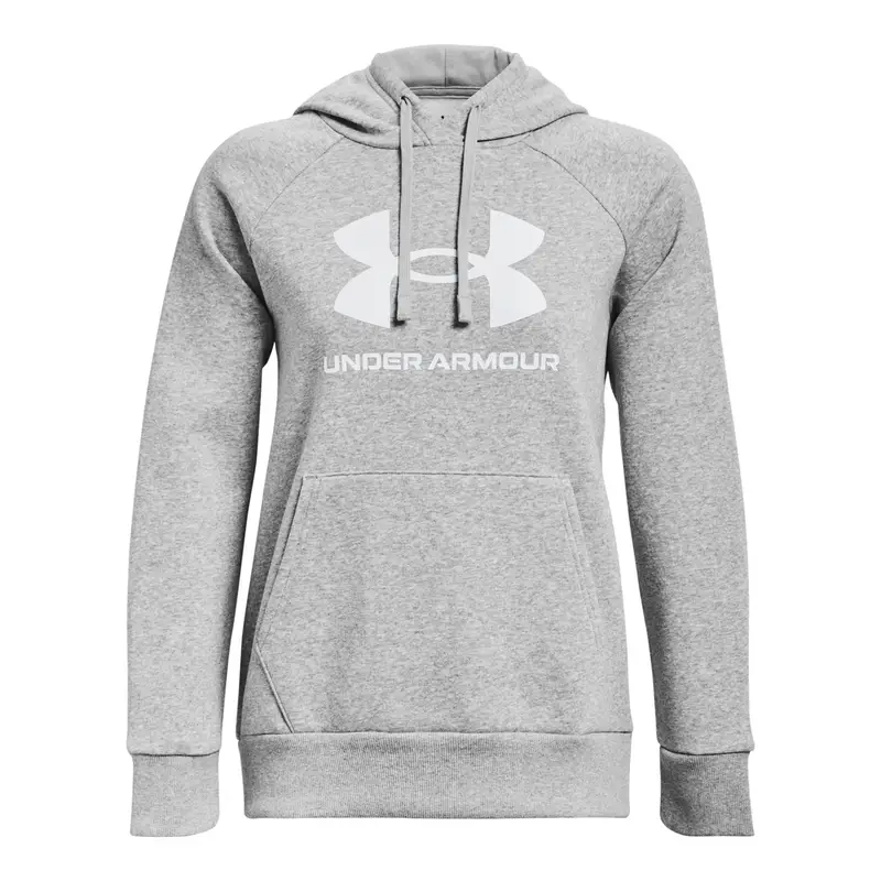 Felpa con cappuccio da donna Under Armour Rival Fleece Big Logo Gris