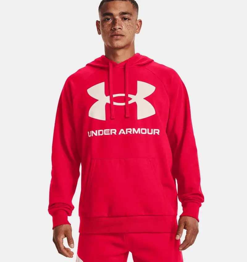 Felpa con cappuccio da uomo Under Armour Rival Fleece Big Logo HD | Under Armour Rosso