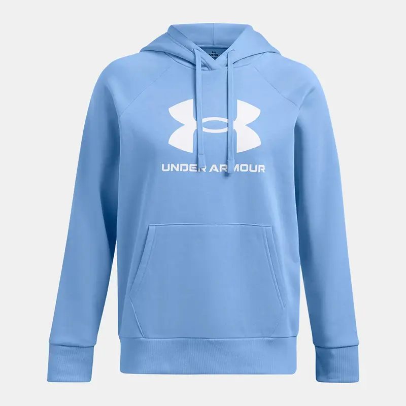 Felpa Con Cappuccio Donna Ua Rival Fleece Azzurro Cielo Grande Logo Under Armour | Under Armour Blu
