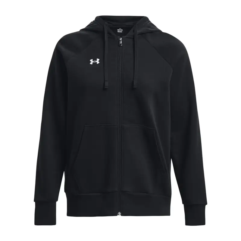 Felpa con cappuccio in pile da donna con zip integrale Under Armour Rival Noir