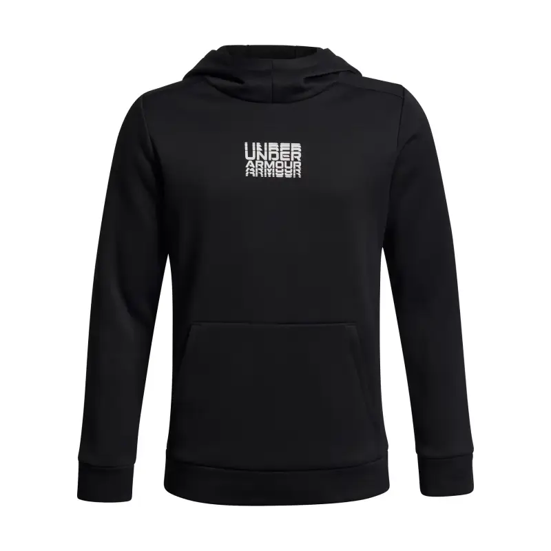 Felpa con cappuccio per bambini Under Armour Fleece Retro Graphic Noir