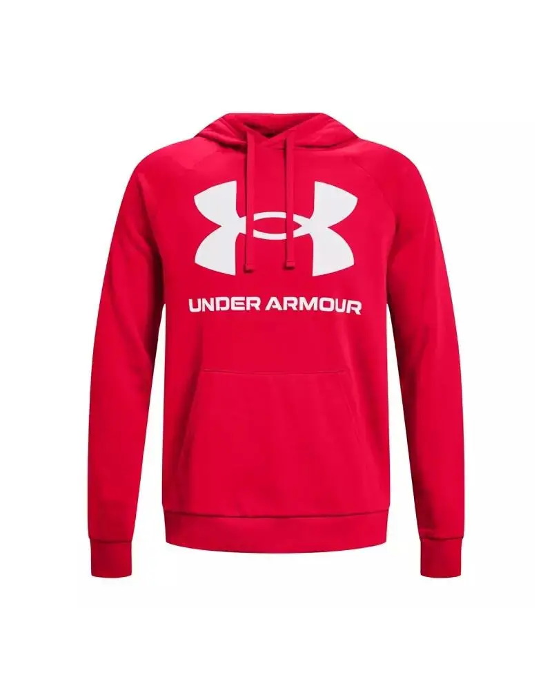Felpa con Cappuccio Uomo Rival Big Logo | Under Armour Rosso