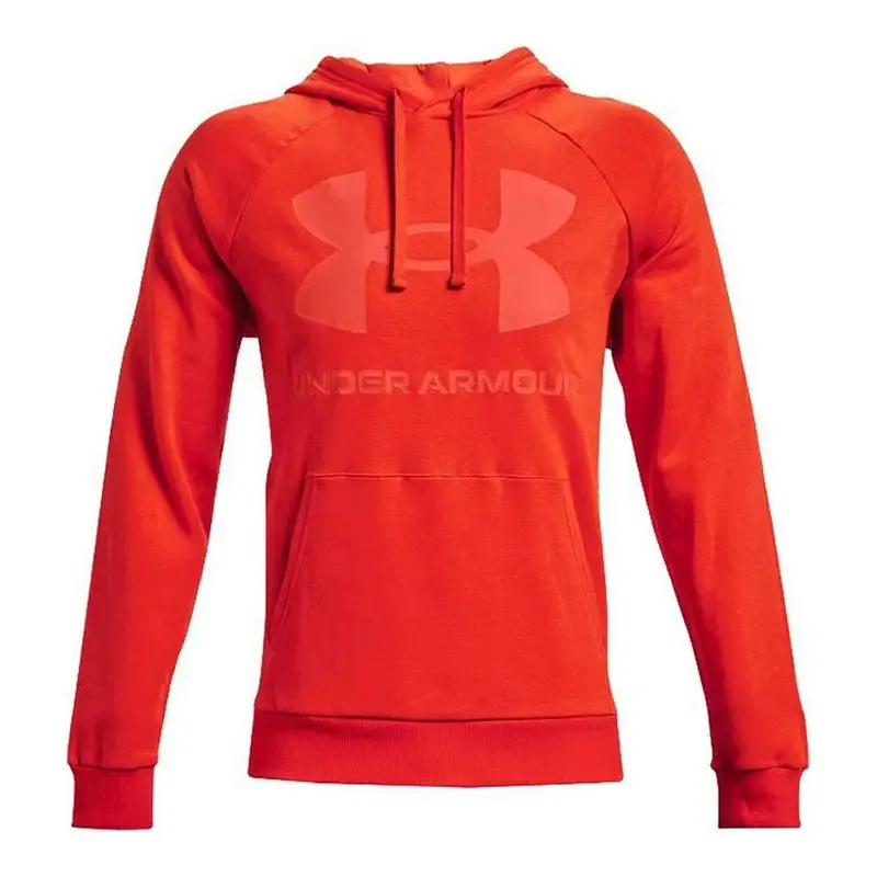 Felpa con Cappuccio Uomo Rival Fleece Big Logo | Under Armour Arancione