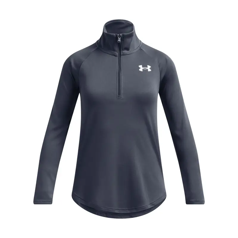 Felpa da allenamento con zip 1/2 per ragazza Under Armour Tech™ Gris