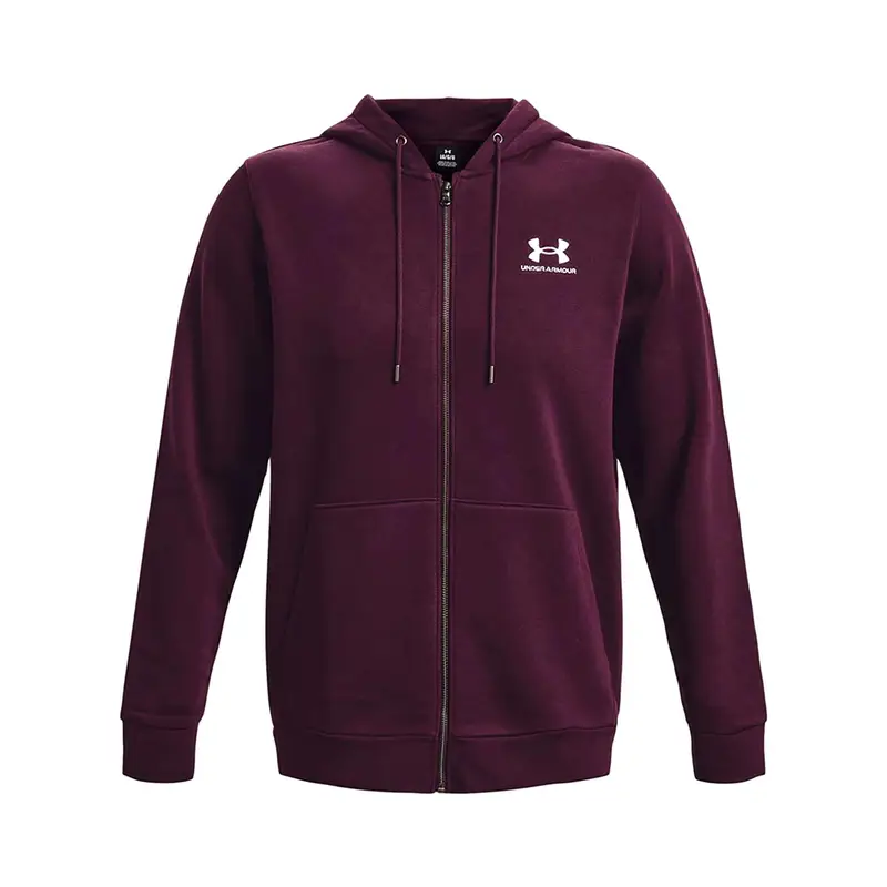 Felpa da allenamento Under Armour Essential Fleece Full Zip Hood da uomo | Under Armour Rosso pomodoro