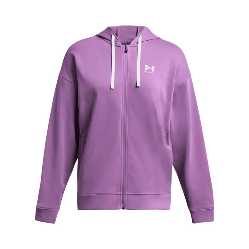 Felpa da donna con cappuccio e cerniera oversize Under Armour Rival Terry | Under Armour Viola reale