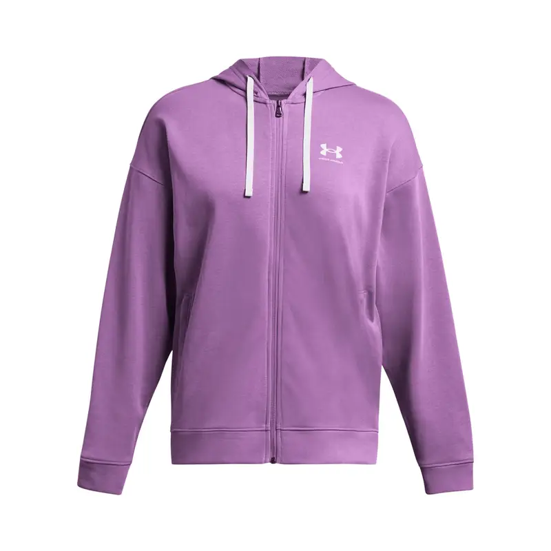 Felpa da donna con cappuccio e cerniera oversize Under Armour Rival Terry Violet