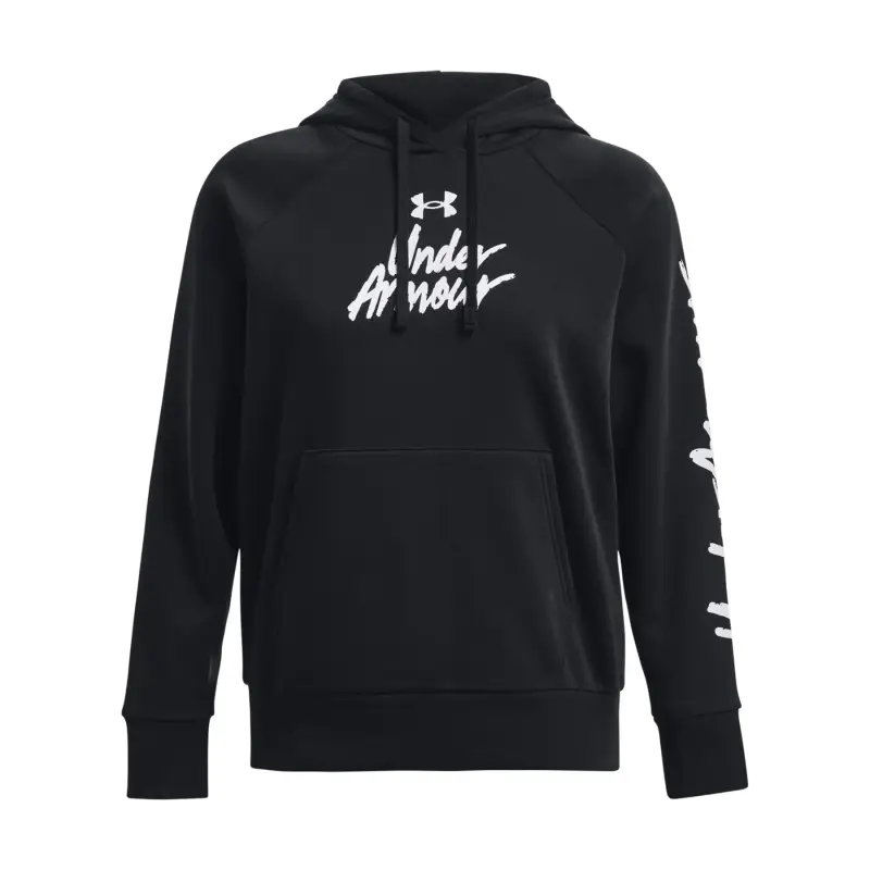 Felpa da donna con cappuccio Under Armour Rival Fleece Graphic Noir