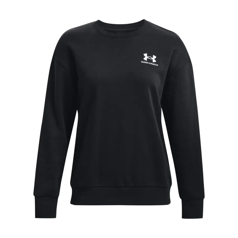 Felpa da donna in pile con scollo rotondo Under Armour Essential Noir