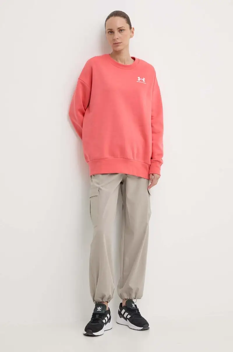 felpa donna colore rosa con applicazione Arancione miniatura 2