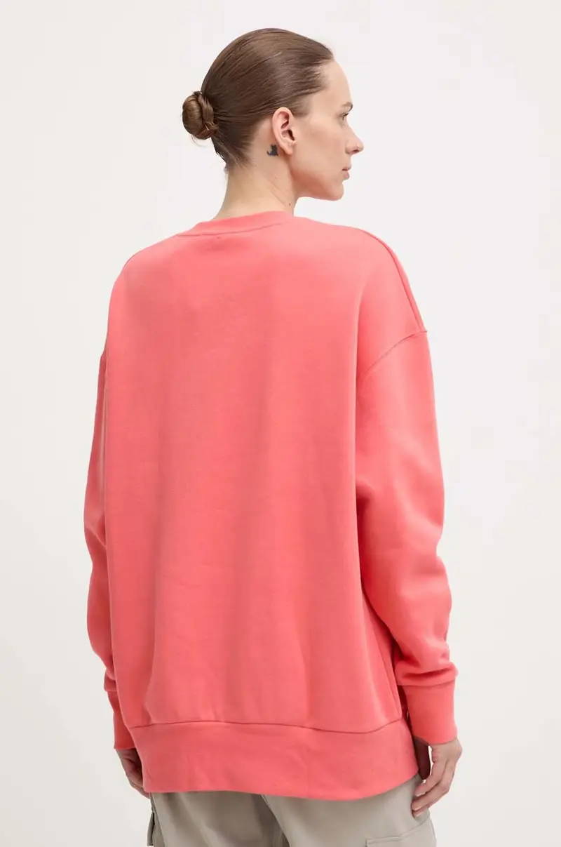 felpa donna colore rosa con applicazione Arancione miniatura 3