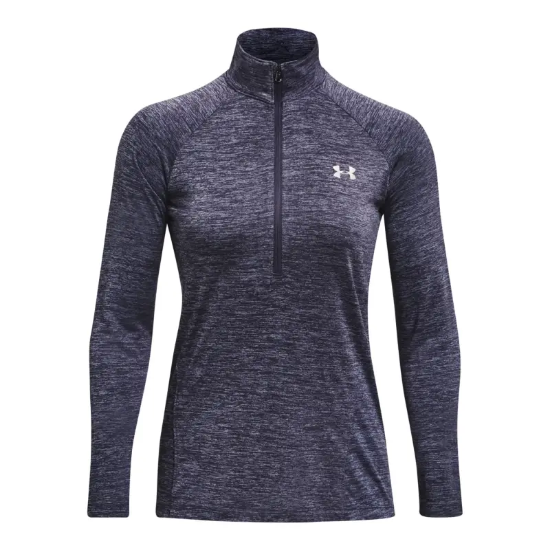 Felpa donna con mezza zip Under Armour Tech - Twist Gris