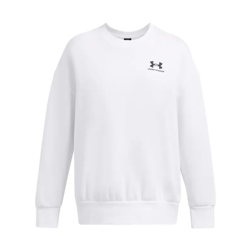 Felpa donna oversize a collo girocollo Under Armour Icon Fleece Blanc