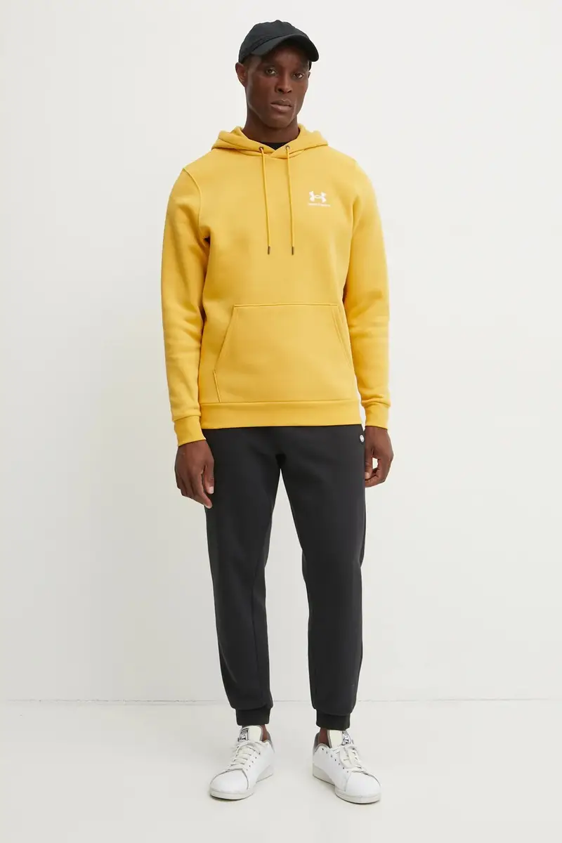 felpa Essential Fleece uomo colore marrone con cappuccio 1373880 Giallo miniatura 2