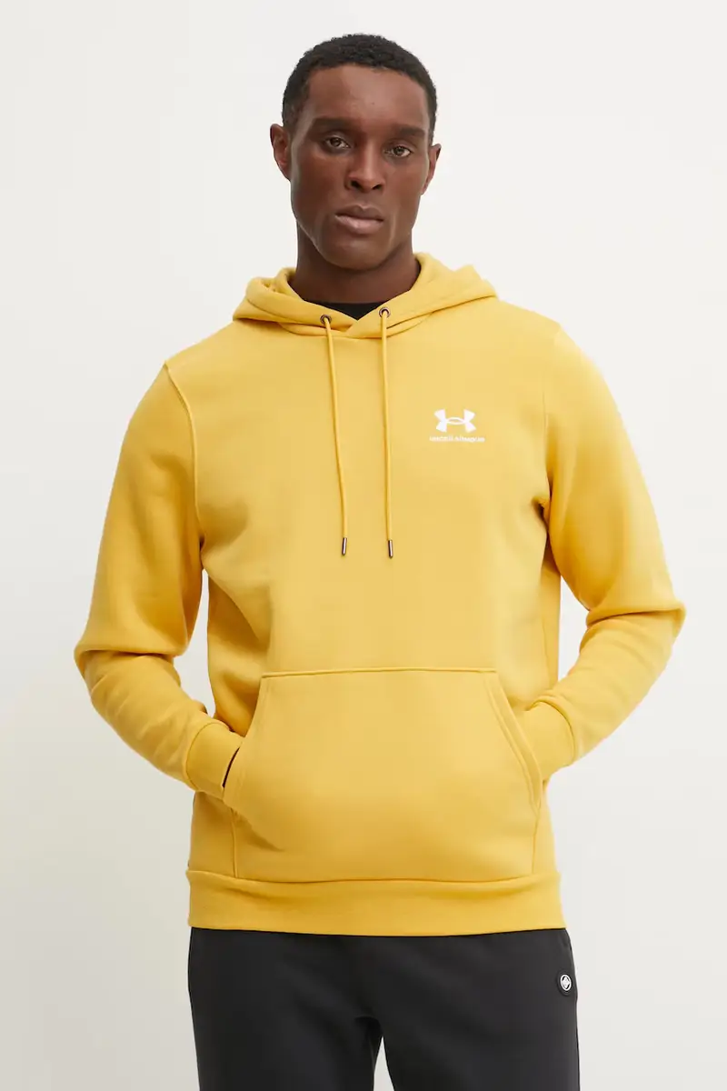 felpa Essential Fleece uomo colore marrone con cappuccio 1373880 Giallo