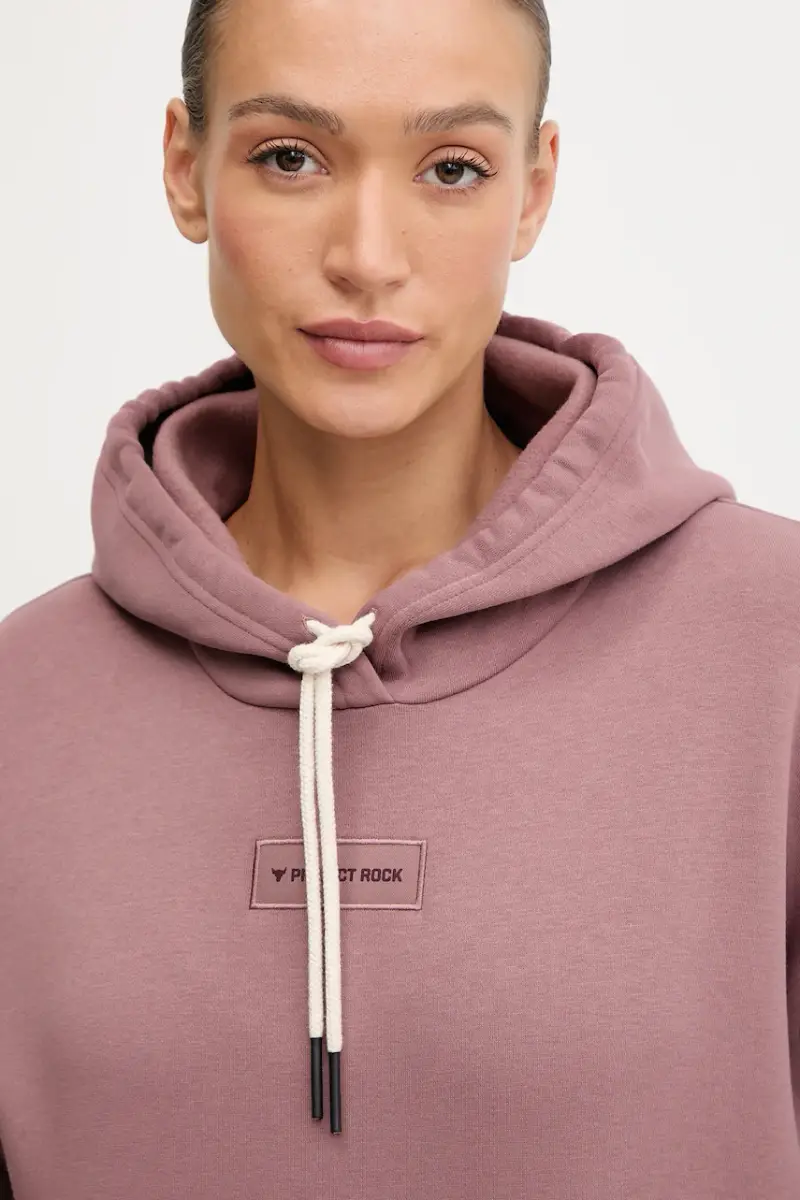 felpa Project Rock donna colore marrone con cappuccio con applicazione 6005087 miniatura 4