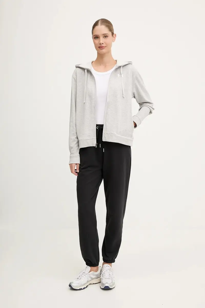 felpa UA Rival donna colore grigio con cappuccio 6005509 miniatura 2