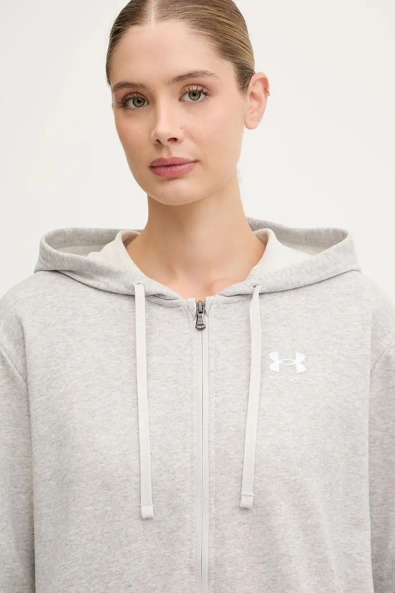 felpa UA Rival donna colore grigio con cappuccio 6005509 miniatura 4