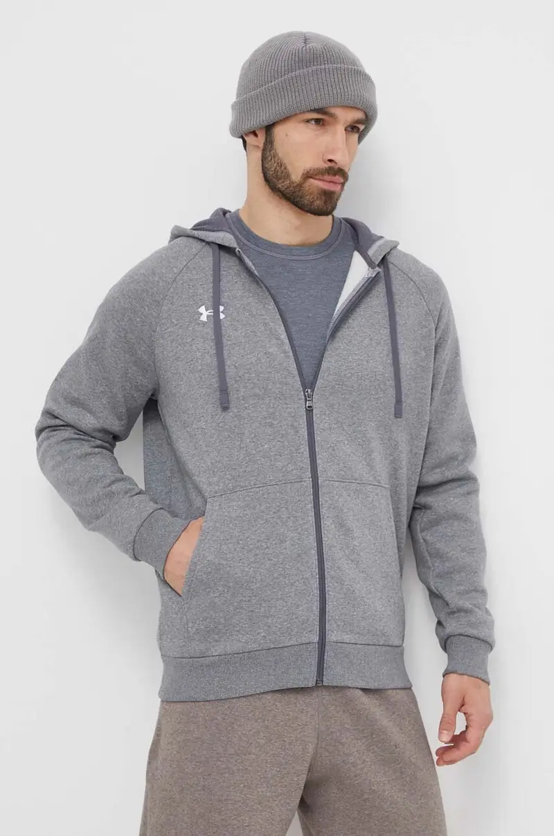 felpa uomo colore grigio con cappuccio miniatura 4