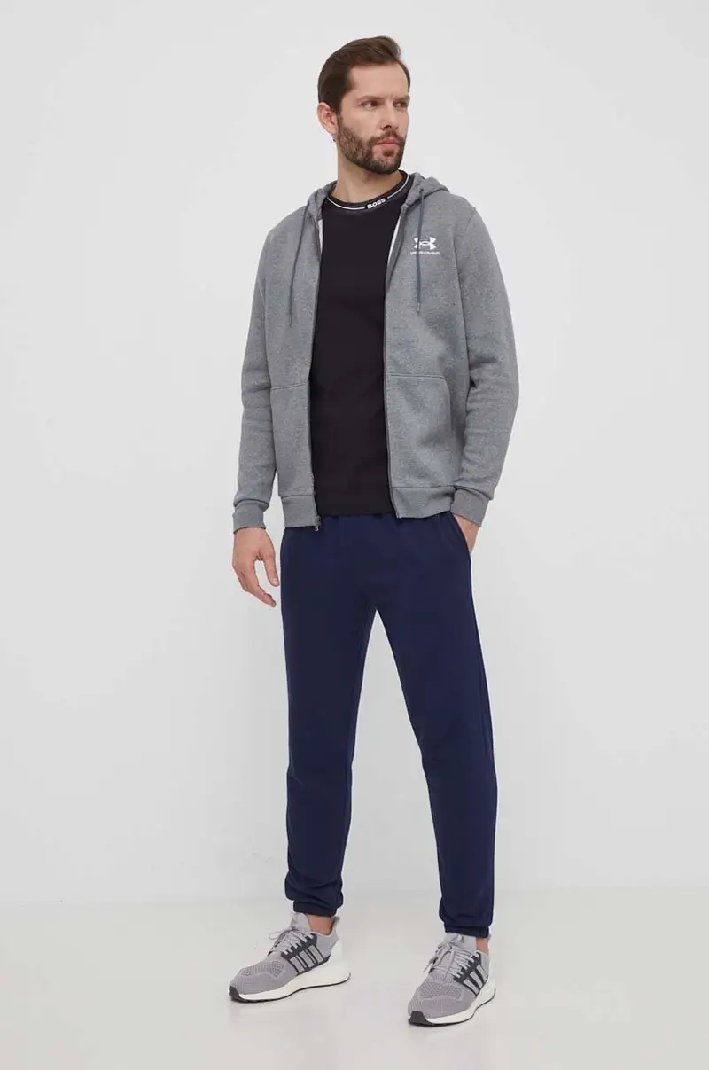 felpa uomo colore grigio con cappuccio miniatura 2