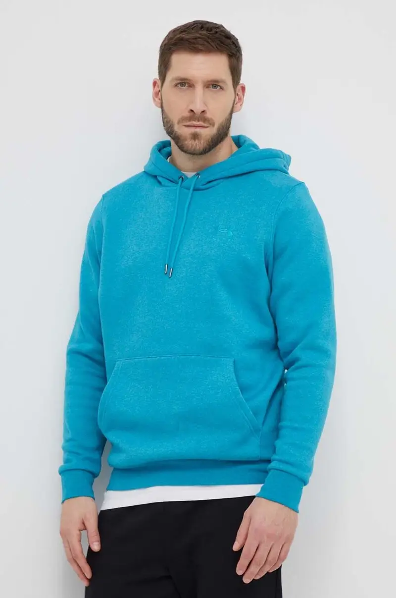 felpa uomo colore turchese con cappuccio