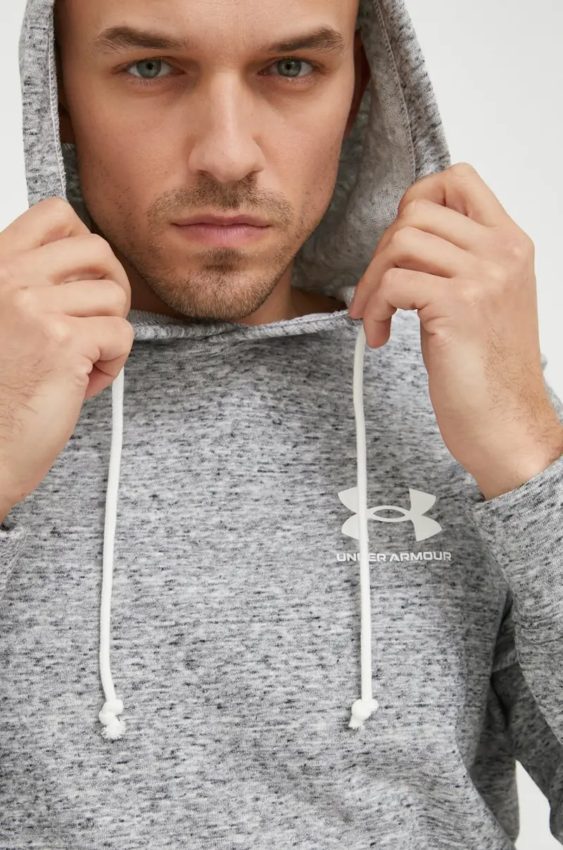 felpa uomo con cappuccio Grigio miniatura 4