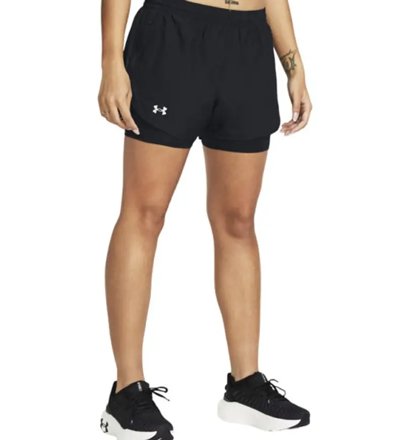 Fly By 2-in-1 - pantaloni corti running - donna Black