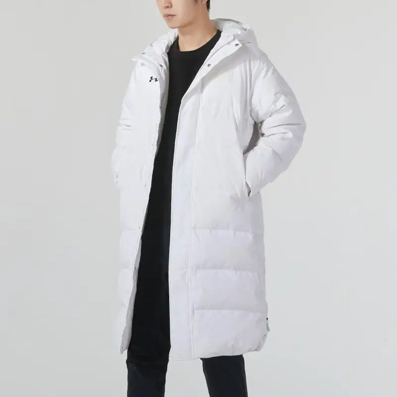 Giacca a vento unisex casual a maniche lunghe con cappuccio e colore unito, bianco 21600802-100 S miniatura 2