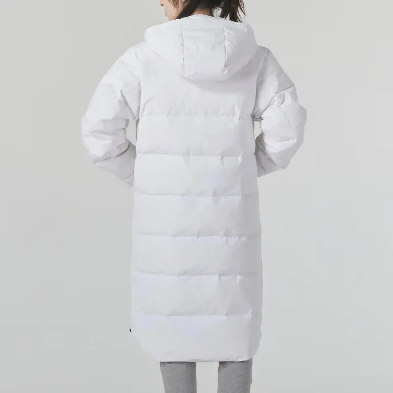 Giacca a vento unisex casual a maniche lunghe con cappuccio e colore unito, bianco 21600802-100 S miniatura 3