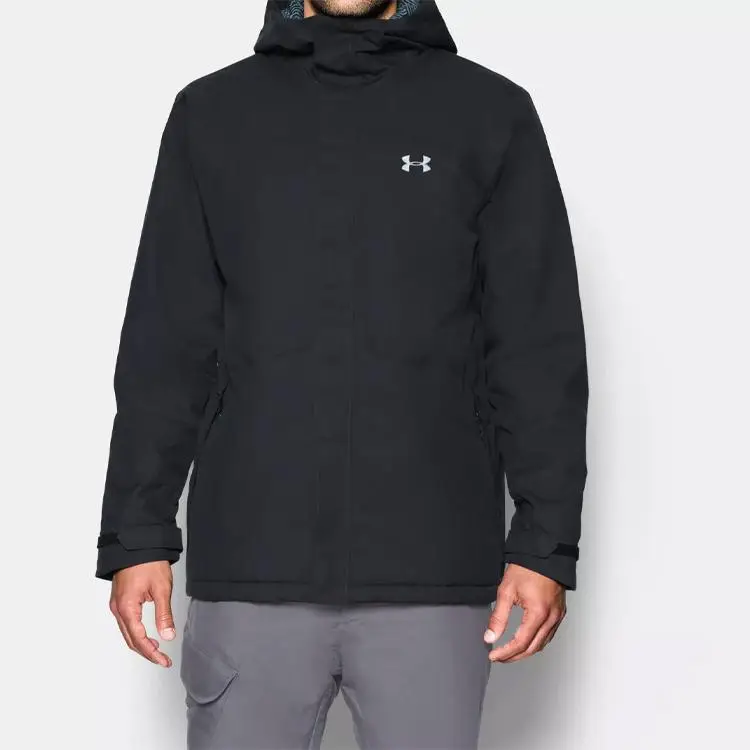 Giacca con Cappuccio e Zip Under Armour Storm Powerline Imbottita Fantasia Logo Vestibilità Larga da Uomo Giubbotti Nero 1280813-001 L miniatura 2