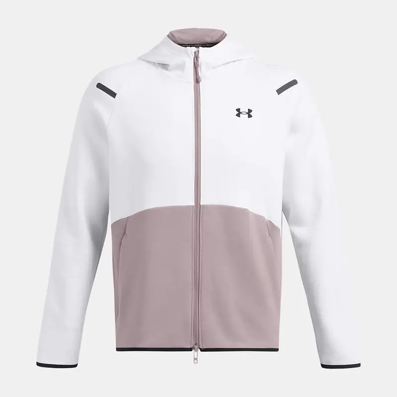 Giacca Con Cappuccio Under Armour Inarrestabile Fleece Bianco E Tetra Grigio | Under Armour