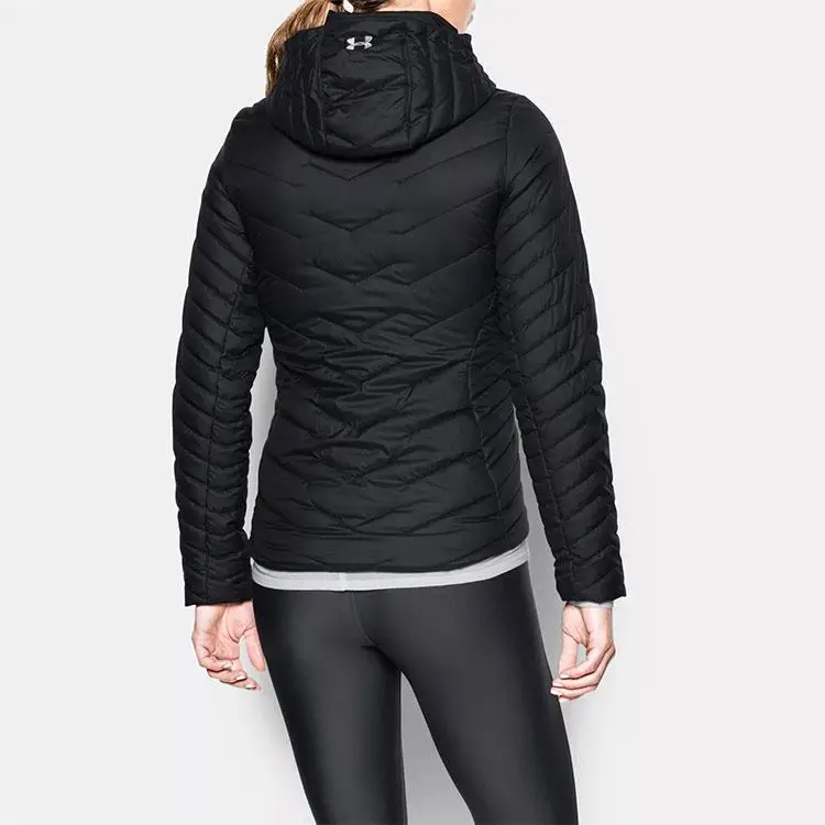 Giacca di Cotone Impermeabile con Cappuccio e Zip con Stampa Logo Under Armour Reactor Giacche da Donna Nero 1280892-001 L miniatura 4