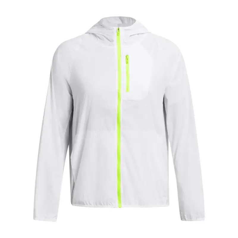 Giacca impermeabile con cappuccio da donna Under Armour Launch Lightweight Blanc
