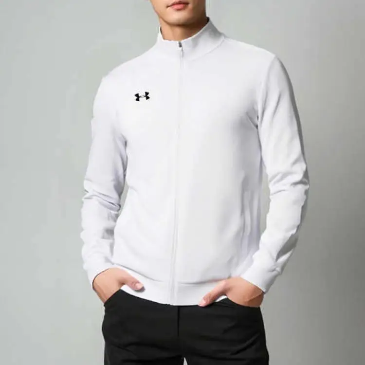 Giacca Sportiva da Allenamento Under Armour in Maglia con Logo al Colletto Uomo Giacche Bianco 21500437-100 XXL miniatura 4