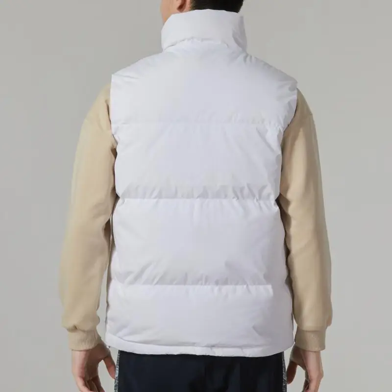 Gilet Piumino Caldo Antivento Monocolore con Collo Alto Gilet Unisex Bianco 21600803-100 S miniatura 5