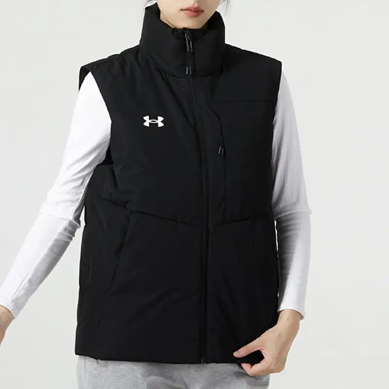 Gilet Sportivo Outdoor da Corsa Casual Monocolore con Collo Alto Unisex Nero 23600803-001 M miniatura 4
