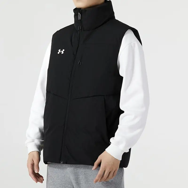 Gilet Unisex Sportivo Outdoor da Corsa Casual in Piumino Monocolore con Collo Alto Nero 23600803-001 4XL miniatura 2