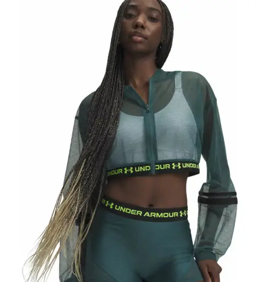 HeatGear® Mesh W - giacca fitness - donna Green