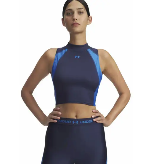 HeatGear® Rib W - maglietta tecnica - donna Blue