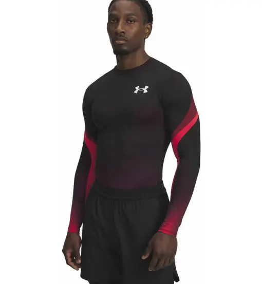 HeatGear® Sublimated Crew - maglietta tecnica maniche lunghe - uomo Black