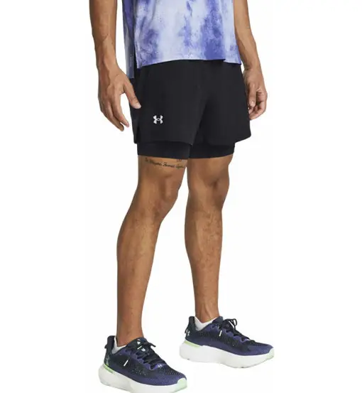 Launch 5 2 In 1 - pantaloni corti running - uomo Black
