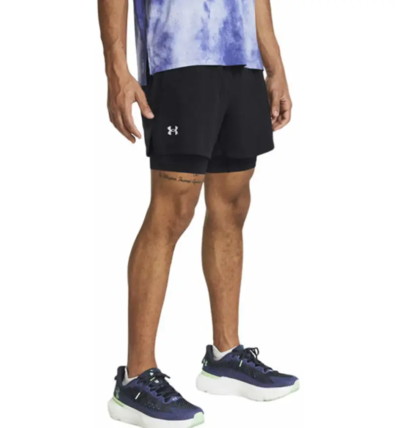 Launch 5 2 In 1 - pantaloni corti running - uomo Black