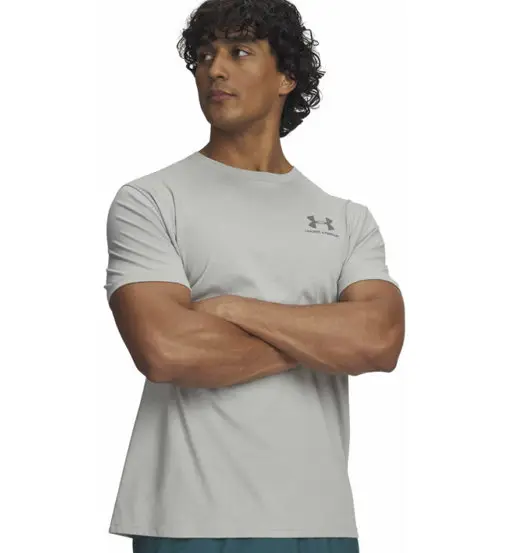 Left Chest Logo - T-shirt - uomo Grey