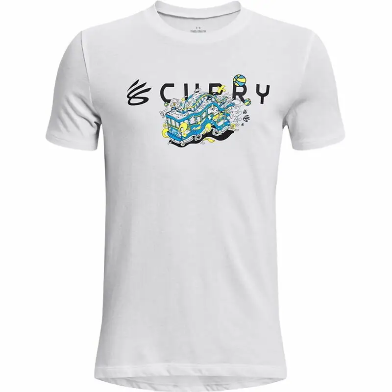 Maglia a Maniche Corte Bambino Under Armour Curry Trolly Bianco | Under Armour