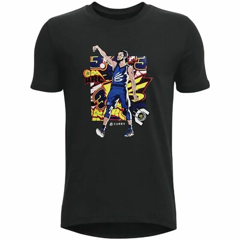 Maglia a Maniche Corte per Bambini Under Armour Curry Nero | Under Armour