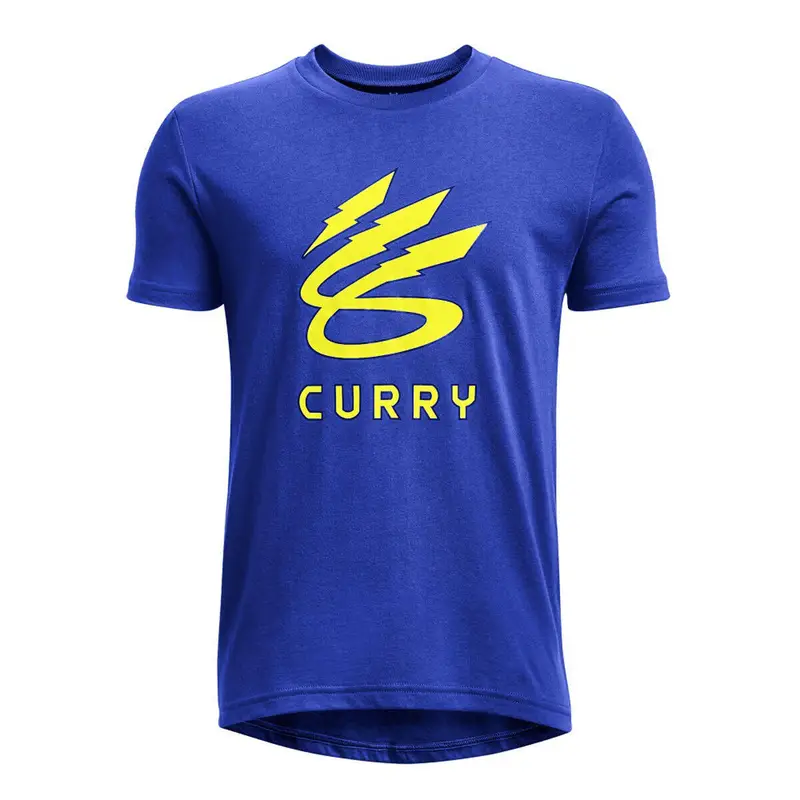 Maglia a Maniche Corte Uomo Under Armour Curry Lightning Logo Azzurro | Under Armour Blu