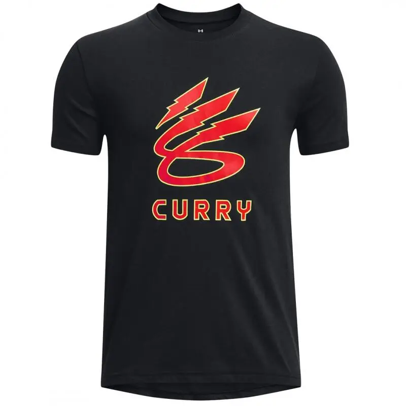 Maglia a Maniche Corte Uomo Under Armour Curry Lightning Logo Nero | Under Armour